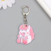 Брелок акрил «Единорожка и попкорн» 4,3х3,7 см