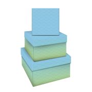 Коробка подарочная MESHU «Green-blue gradient» СРЕДНЯЯ 17,5х17,5х10см