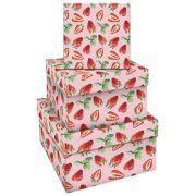 Коробка подарочная MESHU «Strawberry» СРЕДНЯЯ 17,5х17,5х10см