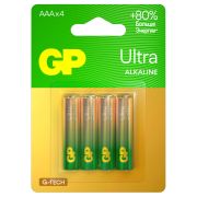 Батарейка GP Ultra G-Tech AAA (LR03) алкалиновая, КОМПЛЕКТ 4 ШТ.