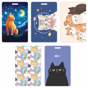 Обложка-карман для карт и пропусков OfficeSpace «Котики», 95*65мм, ПВХ, ассорти