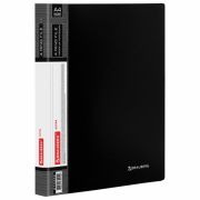 Папка на 4 кольцах, ширина 25 мм, BRAUBERG EXTRA, до 170 листов, ЧЕРНАЯ, 0,7 мм