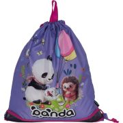 Мешок для обуви deVente «Panda», 1 отделение, водооталк.ткань, на верев.завязке, с вставкой