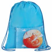Мешок для обуви ЮНЛАНДИЯ, карман на молнии, 33х42 см, «Moon fox»