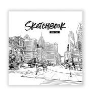 Блокнот-Sketchbook 190*190мм, 20л, Mazari. «Город», гребень, нелинованный, блок белая акварельная бу