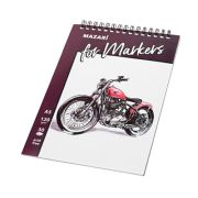 Блокнот-Sketchbook А5, 30л, Mazari, для рисования маркерами, спираль, нелинованный, твердая обложка,