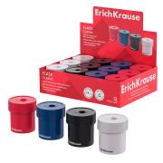 Точилка пластиковая Erich Krause «Flask, Classic» 1 отверстие, с контейнером, ассорти
