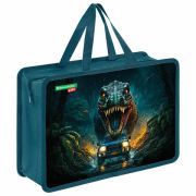 Папка на молнии с ручками BRAUBERG KIDS А4, 1 отделение, пластик, 100 мм, Dino chase