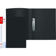 Папка на 2 кольцах А4 deVente «Daily» 20мм, 600мкм, карман, черная, песок