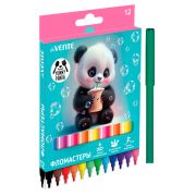 Фломастеры 12цв. deVente «Yummy Panda» с вент. колп., к/у
