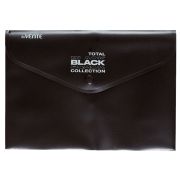 Папка-конверт на кнопке А5 deVente «TOTAL BLACK», 180мкм, пластик, серная