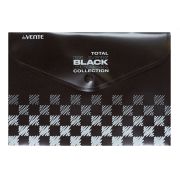 Папка-конверт на кнопке А5 deVente «TOTAL BLACK», 180мкм, пластик, черная