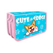 Пенал 2 отделения на молнии ПЧЕЛКА «МИЛЫЙ КОРГИ», 190*105мм