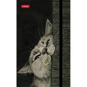 Книжка записная А6, 80-50л, гребень, тв.обл.Hatber, «Мур-Мяу», на резин., с клапаном