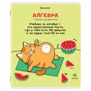 Тетрадь предметная «КОТ-ЭНТУЗИАСТ» 48 л., TWIN-лак, АЛГЕБРА, клетка, подсказ, BRAUBERG