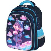 Рюкзак BRAUBERG KIDS FLOSSY, 2 отделения, 3 кармана, «Sky girl», 3D-панель, 40х28х18 см