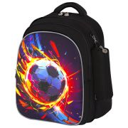 Рюкзак BRAUBERG KIDS MIND с пеналом в комплекте, 2 отделения, «Football», 40х28х18 см