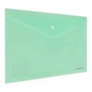 Папка-конверт с кнопкой BRAUBERG «Pastel», А4, матовая непрозрачная, мятная, ПРОЧНАЯ 0,2 мм