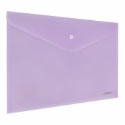 Папка-конверт с кнопкой BRAUBERG Pastel, А4, матовая непрозрачная лиловая, ПРОЧНАЯ, 0,2 мм