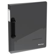 Папка на 2 кольцах Berlingo «No Secret», 40мм, 700мкм, полупрозрачная черная, D-кольца, с внутр. карманом