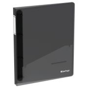 Папка на 4 кольцах Berlingo «No Secret», 24мм, 700мкм, полупрозрачная черная, D-кольца, с внутр. карманом