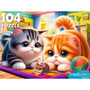 Пазл 104 эл. Рыжий Кот «КОТЯТА И МЫШОНОК»