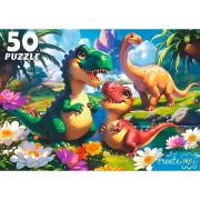 Пазл 50 эл. Рыжий Кот «ЯРКИЕ ДИНОЗАВРЫ»