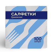 Салфетки бум.100шт 1 слой 24*24 Лилия «ВИЛКИ-ЛОЖКИ РОМАШКА»