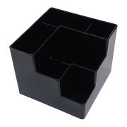 Подставка настольная д/канц.принадлежностей deVente, 6 отд., пластик, 12,2*12,2*10см, черная