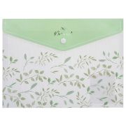 Папка-конверт на кнопке А5 Hatber «NATURAL LEAVES», 180мкм, пластик