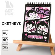 Скетчбук А6, 40 л. 100 г/м² «Девочка-кролик»