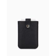 Картхолдер на кнопке, 5 карт, однотонный, чёрный