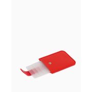 Картхолдер на кнопке, 5 карт, однотонный, красный