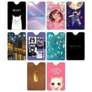 Обложка-карман для карт и пропусков с вырезом «Cool Mix», 95х65 мм, 10 дизайнов ассорти, ПВХ, STAFF