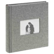 Фотоальбом 200 фото 10*15см, ArtSpace «Gray», бумажные страницы, ткань с окном