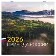 Календарь настенный перекидной 2026 г., BRAUBERG, 12 листов, 28,5х28,5 см, «Природа России»
