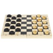 Шашки классические деревянные, лакированные, доска 29х29 см, ЗОЛОТАЯ СКАЗКА