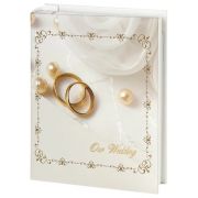 Фотоальбом BRAUBERG «Кольца и жемчуг» на 200 фото 10х15 см, твердая обложка, переплет, бокс