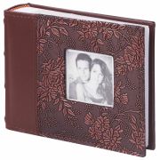 Фотоальбом BRAUBERG на 100 фото 10*15 см, под кожу, бумажные страницы, бокс, коричневый