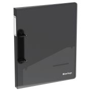 Папка на 2 кольцах Berlingo «No Secret», 24мм, 700мкм, полупрозрачная черная, D-кольца, с внутр. карманом