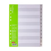 Разделитель цифровой А4 Hatber, пластик, 12л