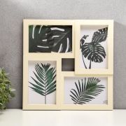 Фоторамка - коллаж на 4 фото «Прелесть», слоновая кость, (пластиковый экран)