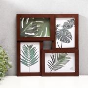 Фоторамка - коллаж на 4 фото «Прелесть», орех, (пластиковый экран)