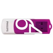 Флеш-диск 64 GB PHILIPS VIVID, разъем USB 2.0, фиолетовый