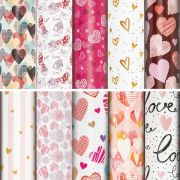 Бумага упаковочная подарочная мелованная «Love Story», 70x100 см, 10 дизайнов ассорти, ЗОЛОТАЯ СКАЗК