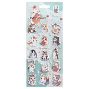 Наклейки объемные MESHU «I meow you», 10*23см, с блестками, инд. уп., европодвес