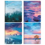 Тетрадь А5 96 л. BRAUBERG, гребень, клетка, обложка картон, «Travel» (микс в спайке)