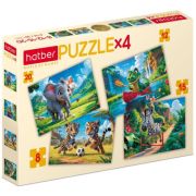 Пазл 4в1 8-12-15-20 эл. А5 Hatber «Спортивное сафари»