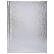 Блокнот А5 80л.кл.сшивка,тв.обл.Hatber, «METALLIC Серебро», 5-цв.блок, бумвинил