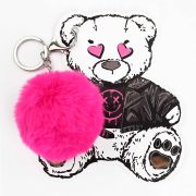 Брелок Феникс+ «ШАР МЕХОВОЙ», 6*6см, малиновый, иск. мех